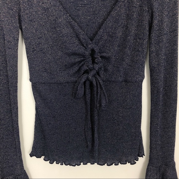 SOLD Free People Say When Blue Sparkly Key Hole - Picture 3 of 6